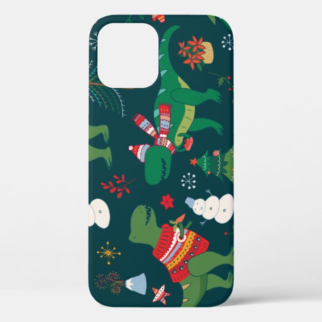 Coques Case-Mate iPhone Dinosaur T-Rex : Nouvel An de Noël. (Verso)