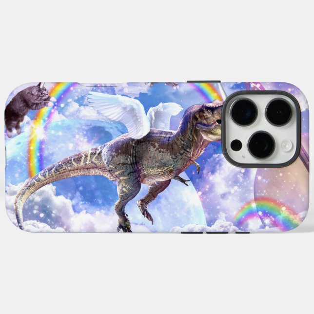Coques Case-Mate iPhone dinosaure arc-en-ciel unicorne dinocorne (Verso (horizontal))