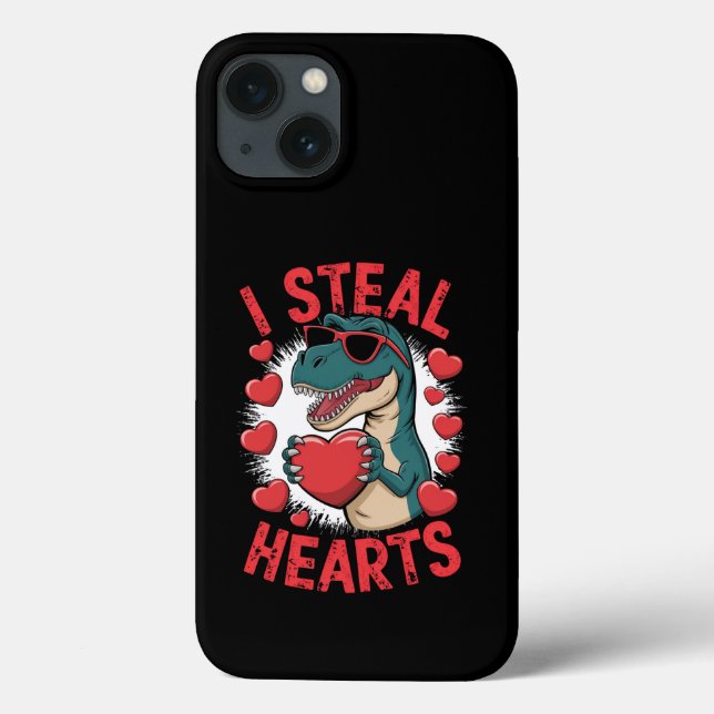 Coques Case-Mate iPhone Dinosaure de la Saint-Valentin Je vole les cœurs A (Verso)