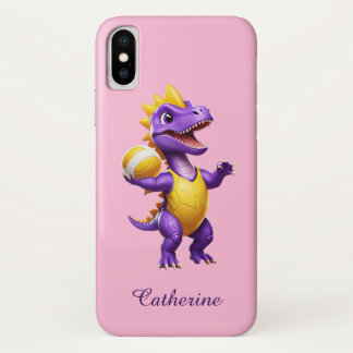 Case-Mate iPhone Case Dinosaure de volley-ball mauve