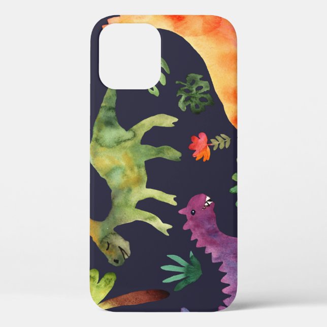Coques Case-Mate iPhone Dinosaures floraux : Aquarelle (Verso)