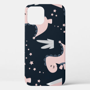 Case-Mate iPhone Case dinosaures roses, arrière - plan sombre, mignonett