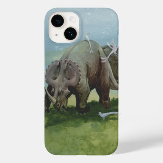 Coque Pour iPhone 14 Dinosaures vintage, Centrosaurus paissant dans une