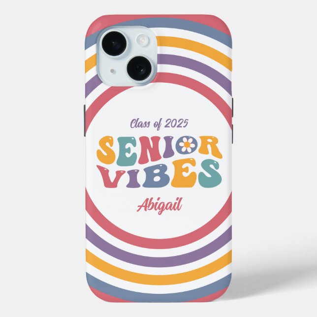 Coques Case-Mate iPhone Diplômé de la promotion 2026 Senior Vibes Groovy (Verso)