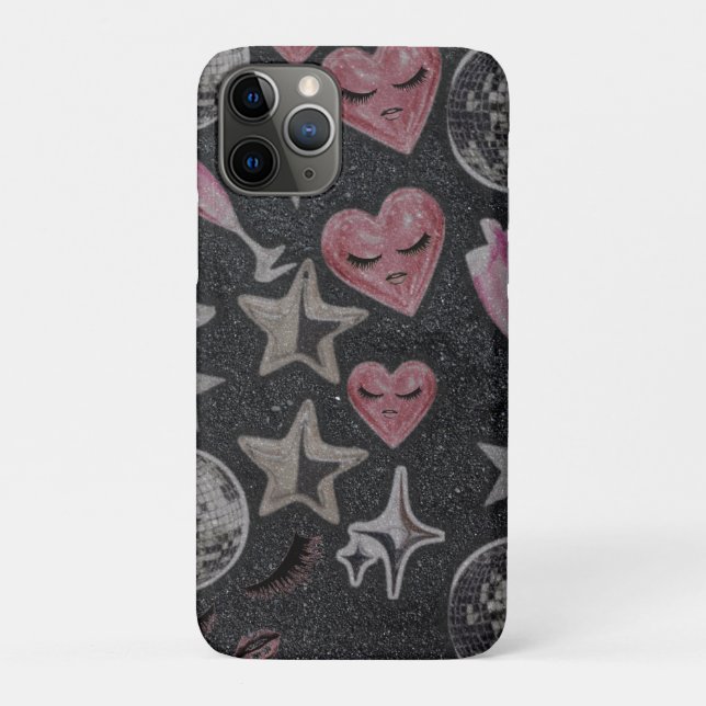 Coques Case-Mate iPhone Disco Hearts Minimal Phone Case – Sleek Glam Style (Dos)
