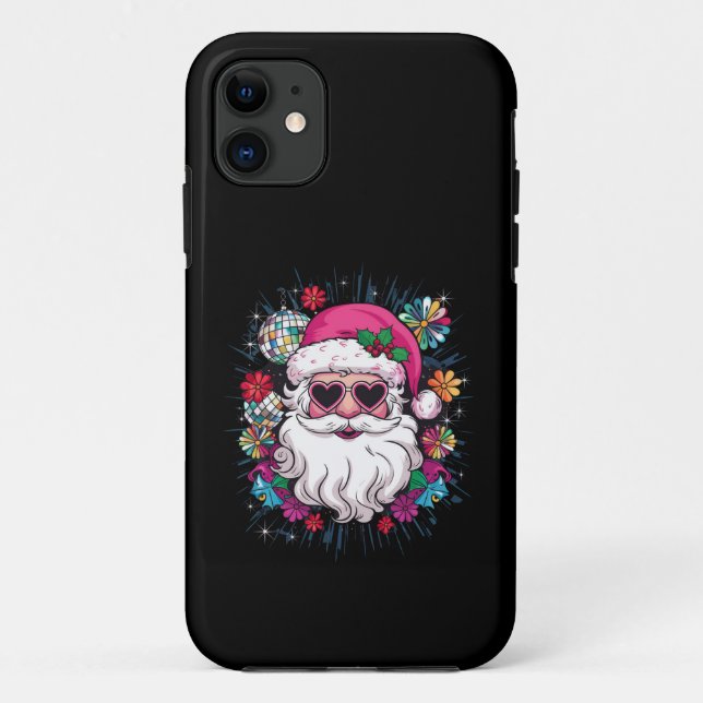Coques Case-Mate iPhone Disco Rose Père Noël Noël Fête de Noël Drôle (Dos)