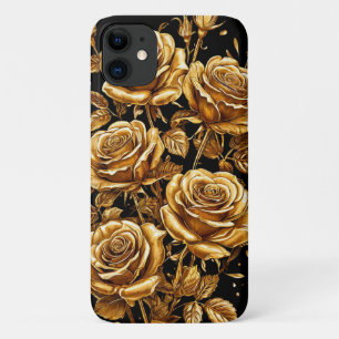 Case-Mate iPhone Case Disposition saisissante de roses dorées