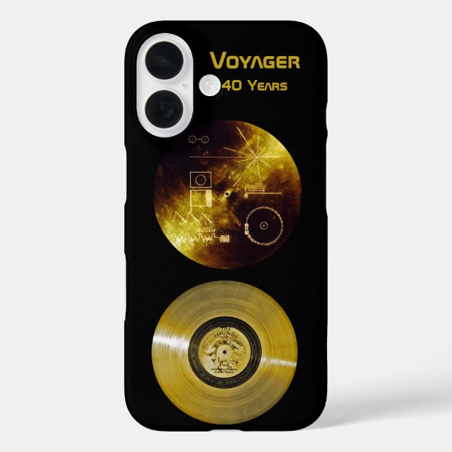 Coques Case-Mate iPhone Disque et pochette dorés de la sonde spatiale Voya (Verso)