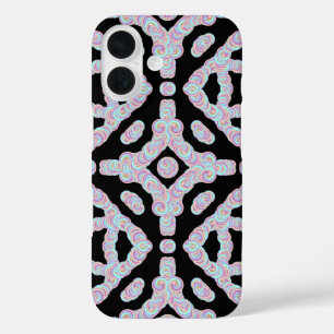 Coque Pour iPhone 16 Disques ondulés de couleur pastel, motif symétriqu