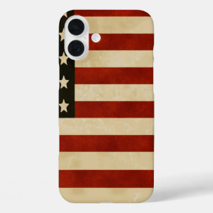Coques iPhone 16 Plus Distresse Rustique Distress Drapeau Américain Étoi
