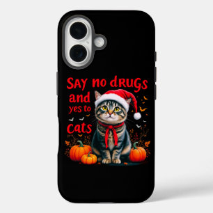 Coque Pour iPhone 16 Dites non aux drogues et oui aux chats