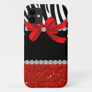 Coques Pour iPhone Diva de diamant (parties scintillantes rouges)