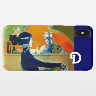 COQUES POUR iPhone DIVA EN BLEU, MONOGRAMME DE MODE BEAUTÉ