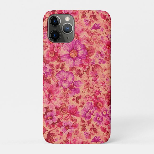 Coques Case-Mate iPhone Diverses fleurs en fleurs en rose et violet chaud (Dos)