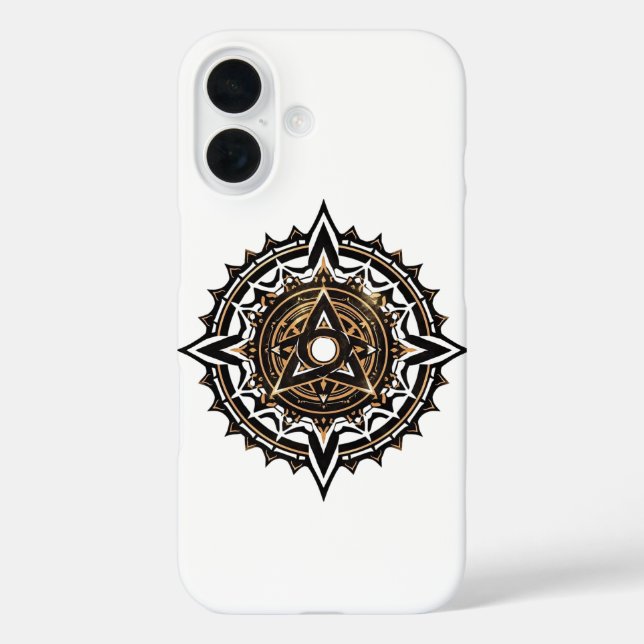 Coques Case-Mate iPhone Divine Sacrée Mandala - Noir & Or Trishul (Verso)