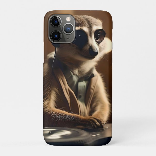Coques Case-Mate iPhone DJ Meerkat : Tracks de rotation dans la Savanna, (Dos)