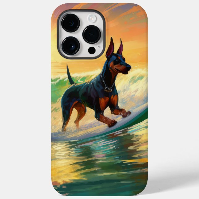 Coques Case-Mate iPhone Doberman Beach Surf Peinture (Verso)