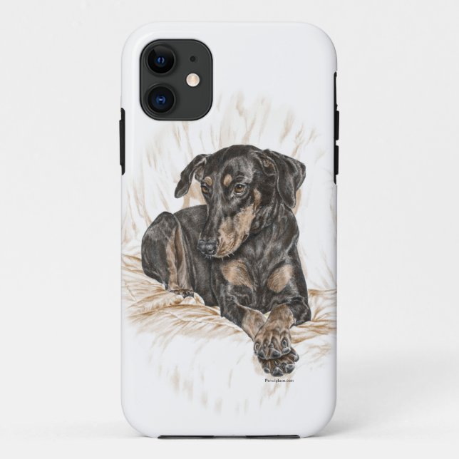 Coques Case-Mate iPhone Doberman Chien oreilles naturelles (Dos)