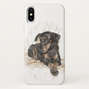 Coque iPhone X Doberman Chien oreilles naturelles
