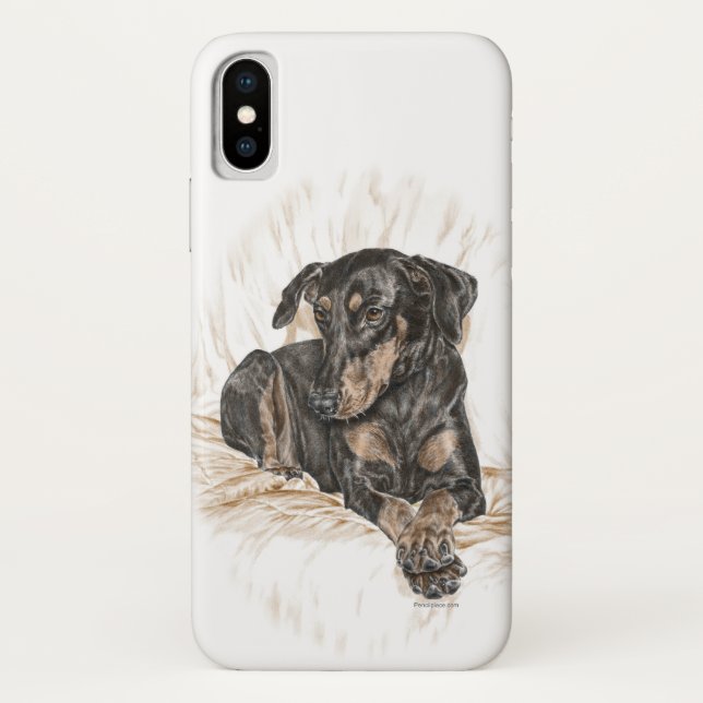 Coques Case-Mate iPhone Doberman Chien oreilles naturelles (Dos)
