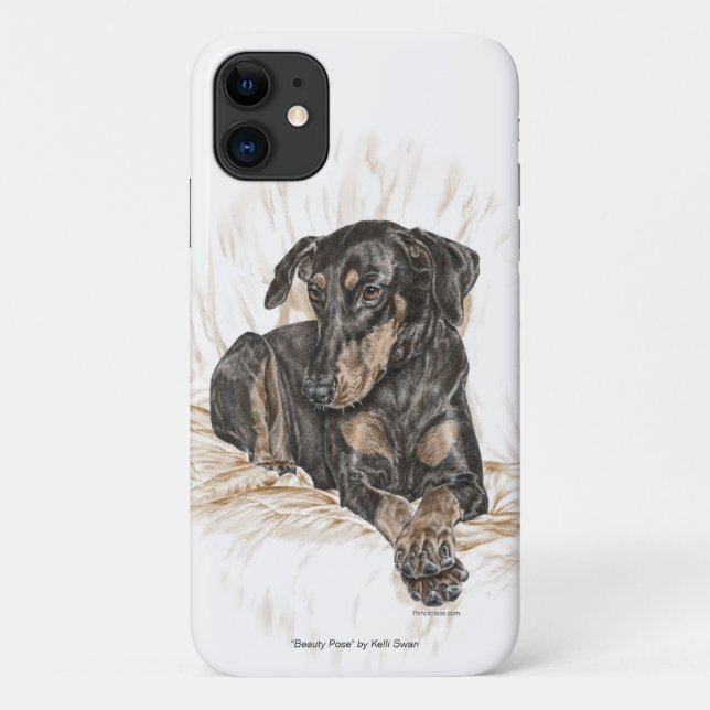 Coques Case-Mate iPhone Doberman Chien oreilles naturelles (Dos)