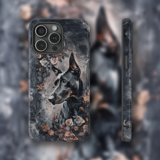 Coque Case-Mate iPhone Doberman & Fleur sauvage