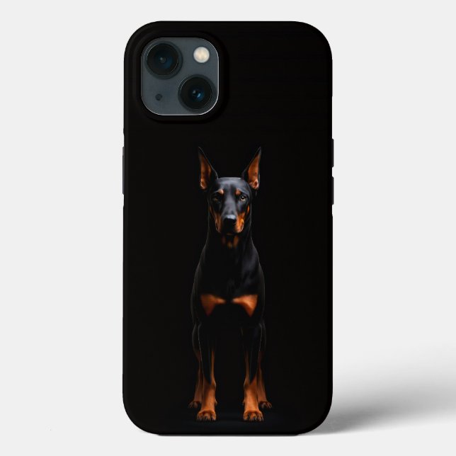 Coques Case-Mate iPhone Doberman Guardian Noir 4 Luxe iPhone 13 (Verso)