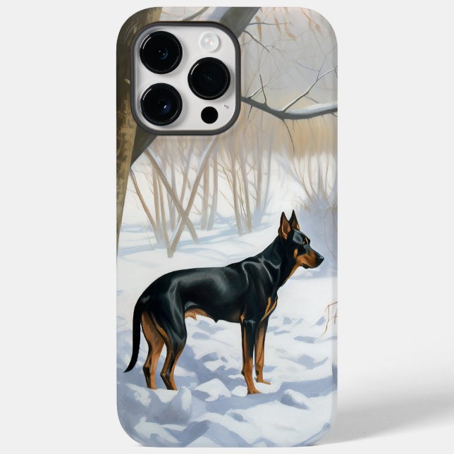 Coques Case-Mate iPhone Doberman Pinscher Laissez Tomber la Neige Noël (Verso)