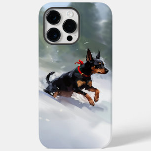 Coque Case-Mate iPhone Doberman Pinscher neige de Noël hiver