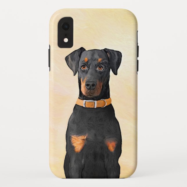 Coques Case-Mate iPhone Doberman Pinscher Peinture non découpée Art origin (Dos)