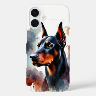 Coque Pour iPhone 16 Doberman Watercolor Art