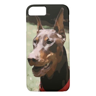 Coque iPhone 8/7 Dobermann rouge Potrait (v9-2)