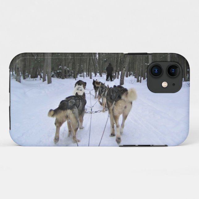Coques Case-Mate iPhone Dog Sledding à Québec, Canada (Dos (Horizontal))
