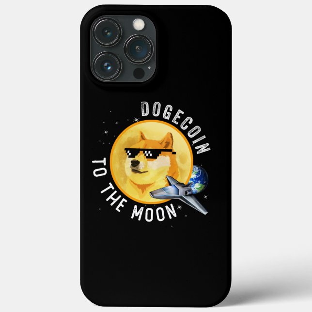 Coques Case-Mate iPhone Dogecoin À La Lune Drôle Mème Cryptomonnaie (Verso)