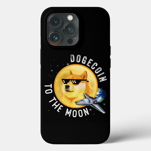 Coques Case-Mate iPhone Dogecoin À La Lune Drôle Mème Cryptomonnaie Mou (Verso)