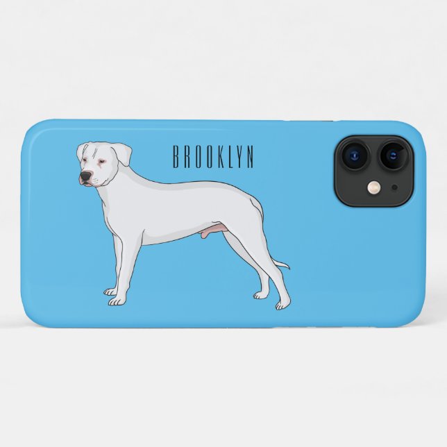 Coques Case-Mate iPhone Dogo argentino dessin animé pour chien (Dos (Horizontal))