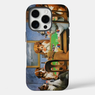 Coque iPhone 16 Pro Dogs Playing Poker by Cassius Marcellus Coolidge's