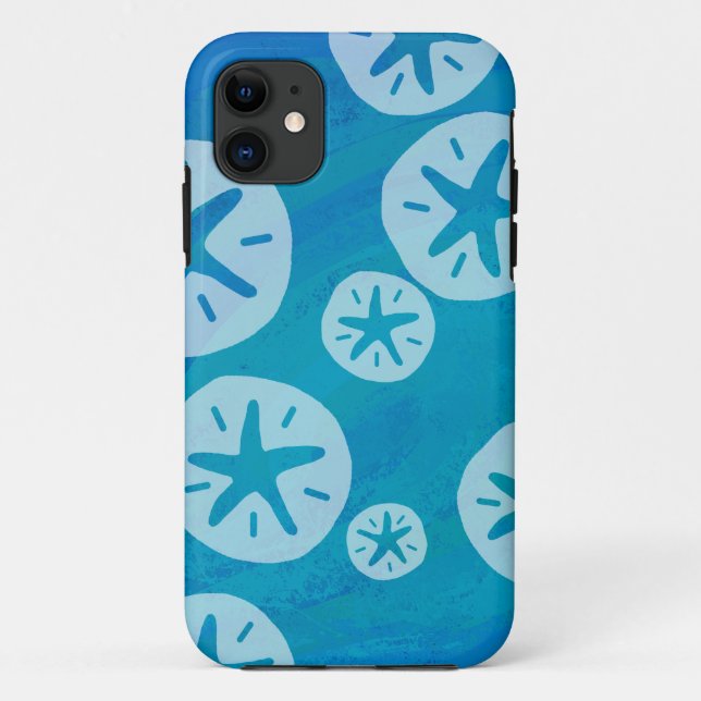 Coques Case-Mate iPhone Dollar de sable blanc et Motif bleu (Dos)