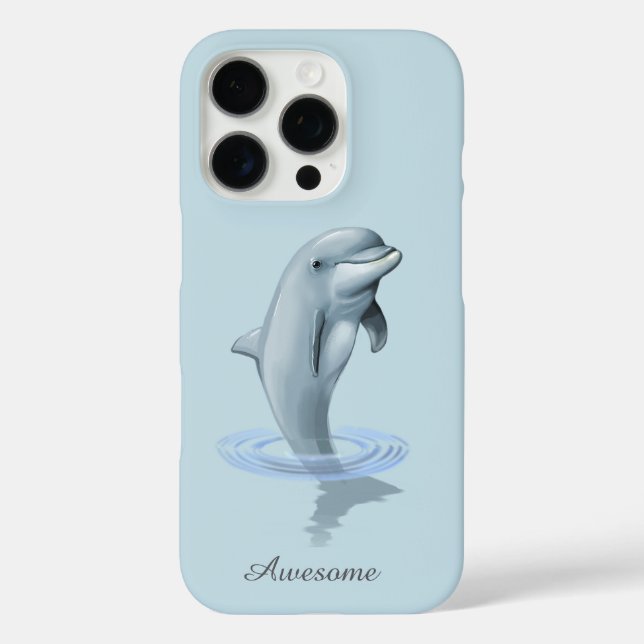 Coques Case-Mate iPhone Dolphin moderne chic & Script sur bleu clair (Verso)