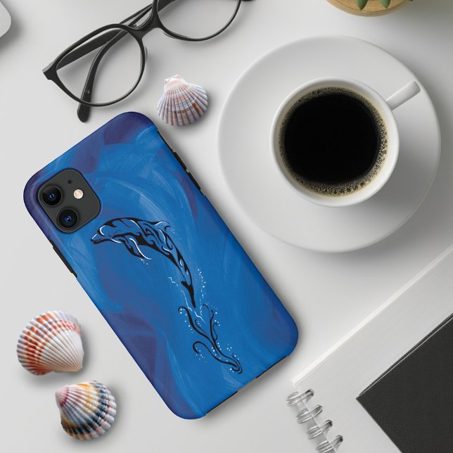 Coques Case-Mate iPhone Dolphine bleue (Créateur téléchargé)