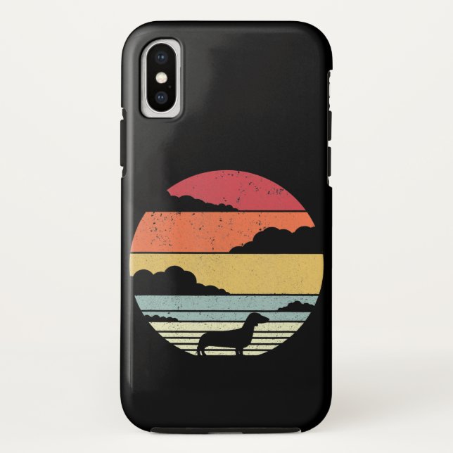 Coques Case-Mate iPhone Don de chien | Idée cadeau de style Dachshund Vint (Dos)