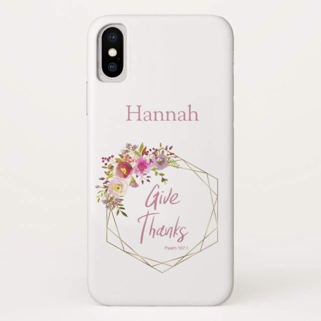 Coques Case-Mate iPhone Donnez Merci Fleur Rose Violet Aquarelle (Dos)