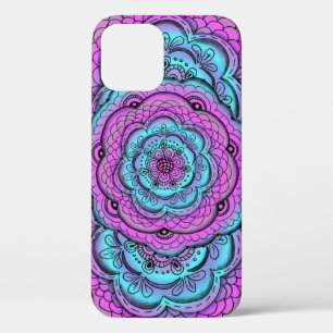 Etui iPhone Case-Mate Doodé De Fleur Bleu Et Violet