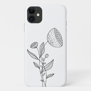 Case-Mate iPhone Case Doodle à fleurs Abstraites Minimaliste Blanc éléga