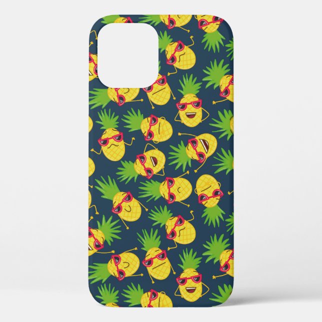 Coques Case-Mate iPhone Doodle ananas, dessiné à la main, motif d'été. (Verso)