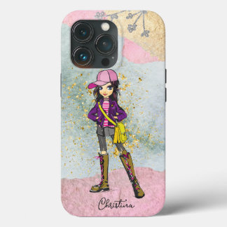 Case-Mate iPhone Case Doodle cheveux foncé Nom de la fille tendance