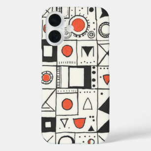 Coque Pour iPhone 16 Doodle Dreams : Un Abstrait lunatique