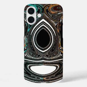 Coques iPhone 16 Plus Doodle ethnique africain   Ar abstrait texturé zèb