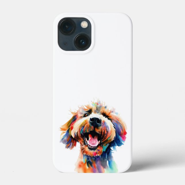 Coques Case-Mate iPhone Doodle mignon - Art labradoodle coloré (Verso)