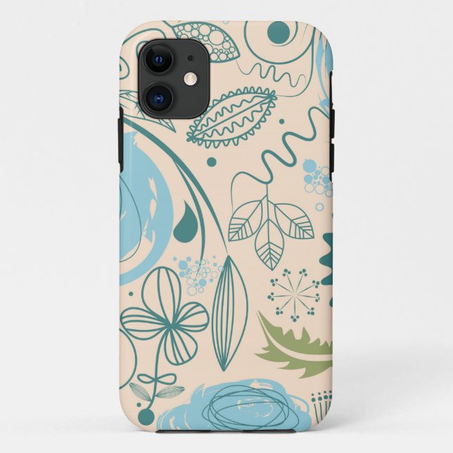 Coques Case-Mate iPhone Doodles de fleurs (Dos)